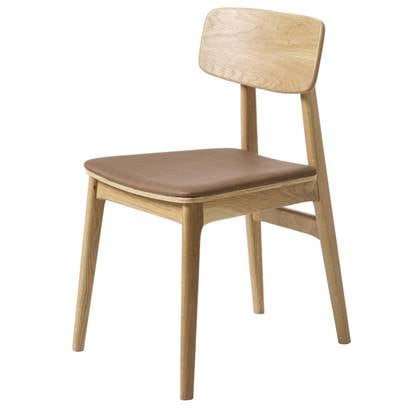 Nordic Home Mikkel eetkamerstoel - eikenhout - naturel|bruin Crème