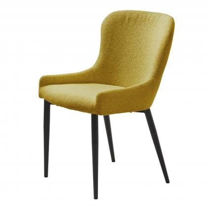 Nordic Home Safa eetkamerstoel bouclé - Geel