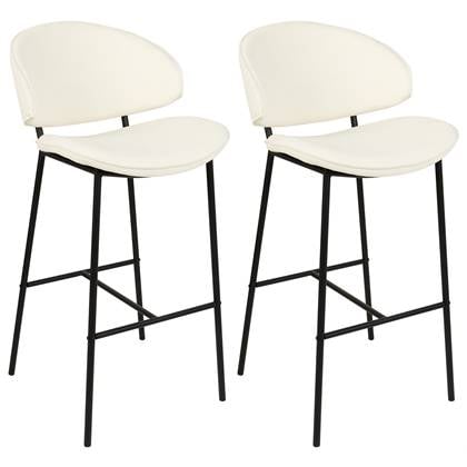 Beliani - KIANA - Barkruk set van 2 - Crème - Polyester Beige