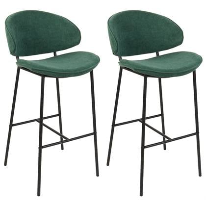 Beliani - KIANA - Barkruk set van 2 - Donker - Polyester Groen