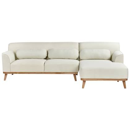 Beliani - SIMOS - Hoekbank - Gebroken - Linkszijdig - Polyester Wit