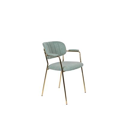 Housecraft Jolien Eetkamerstoelen Goud|Licht - Set van 2 Groen