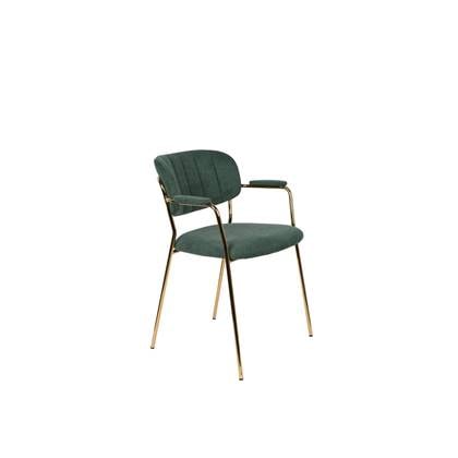 Housecraft Jolien Eetkamerstoelen Goud|Donder - Set van 2 Groen