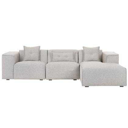 Beliani-DOLVA-Hoekbank-Lichtbeige-Linkerzijde-294 cm-Polyester