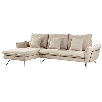 Beliani - SERSAN - Hoekbank - Beige - Rechtszijdig - Chenille