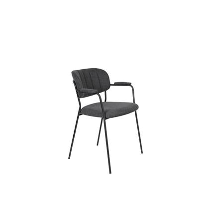 Housecraft Jolien Eetkamerstoelen Zwart|Donker - Set van 2 Grijs