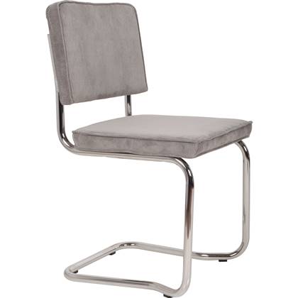 Zuiver Ridge Rib Kink Eetkamerstoelen Licht - Set van 2 Grijs