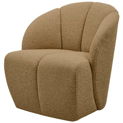 WOOOD Mojo Draaifauteuil - Bouclé - Geel|Bruin Melange - 75x68x77