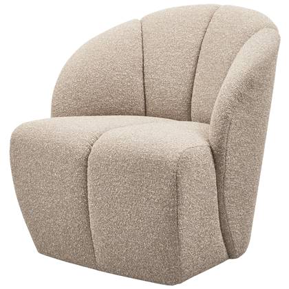 WOOOD Mojo Draaifauteuil - Bouclé - Beige Melange - 75x68x77 Bruin