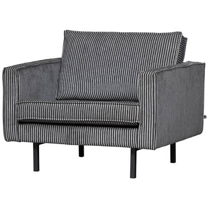 BePureHome fauteuil Rodeo - Streep - Zwart|Grijs - 85x105x86 cm