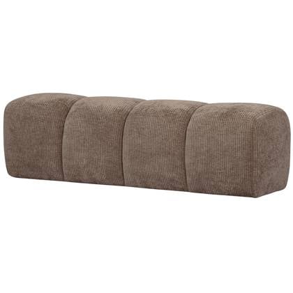 WOOOD Mojo Eetbankje 164 cm Mojo - Ribstof - Donker Zand - 49x164x45 Bruin