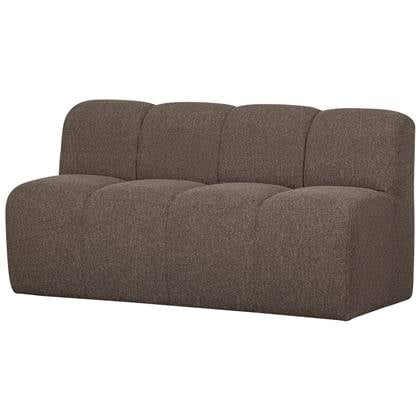 WOOOD Mojo Eetbankje Met Rugleuning - Bouclé - Bruin Melange - 164cm