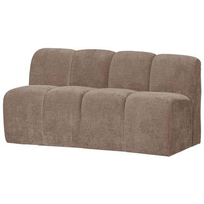 WOOOD Mojo Eetbankje Met Rugleuning 164 cm Mojo - Ribstof -Donker Zand Bruin