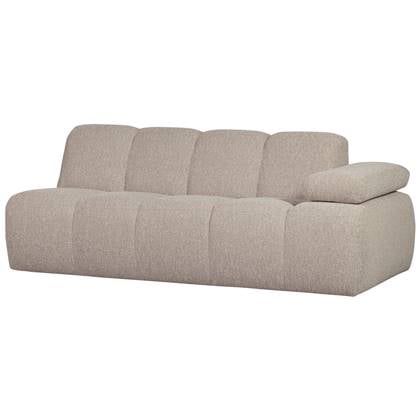 WOOOD Mojo 2-Zits Bank Met Arm Rechts - Bouclé - Beige - 74x200x97 Bruin