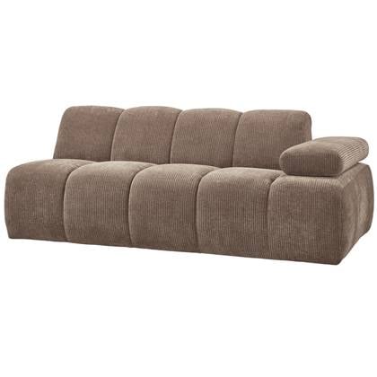 WOOOD Mojo 2-Zits Bank Met Arm Rechts - Ribstof - Zand - 74x200x97