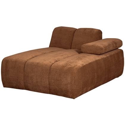 WOOOD chaise longue element rechts Mojo - Ribstof - Roest Bruin