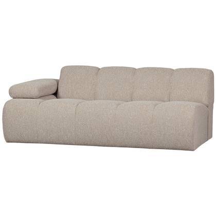 WOOOD Mojo 2-Zits Bank Met Arm Links - Bouclé - Beige - 74x200x97 Bruin