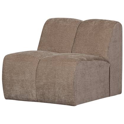 WOOOD Mojo 1-Zits Bank - Ribstof - Donker Zand - 74x80x97 Bruin