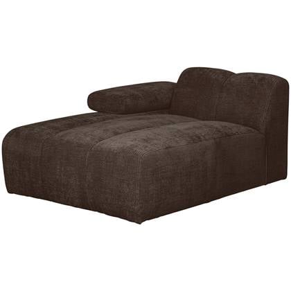 WOOOD chaise longue element links Mojo - Ribstof - Bruin -74x162x122cm