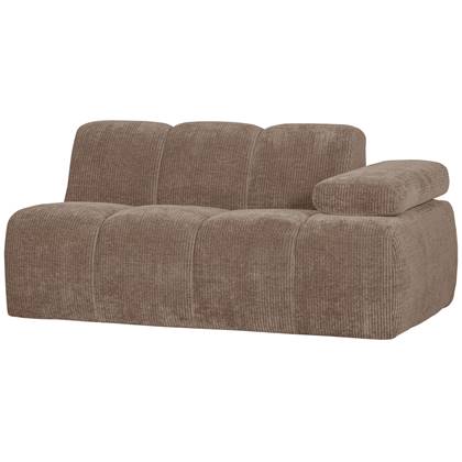 WOOOD Mojo 1,5-Zits Bank Met Arm Rechts - Ribstof - Zand - 74x160x67 Bruin