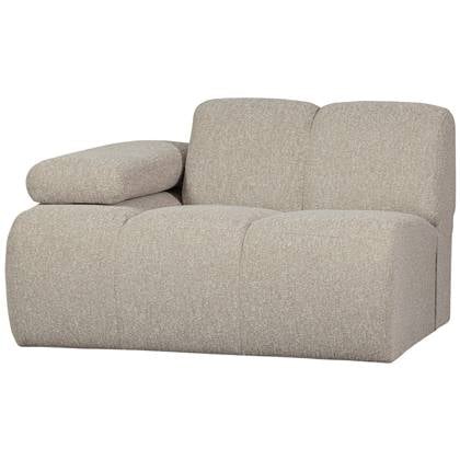 WOOOD Mojo 1-Zits Bank Met Arm Links - Bouclé - Beige - 74x120x97 Bruin