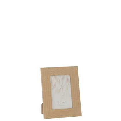 J-Line fotolijst Gewoven - hout - donker - 4 stuks Beige