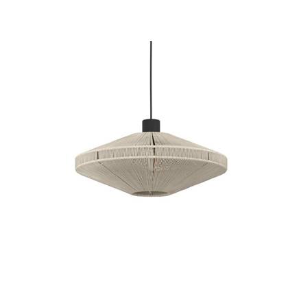 EGLO Midsumer Hanglamp - E27 - Ø 38 cm - Zwart|Crème - Textiel Zwart, Crème