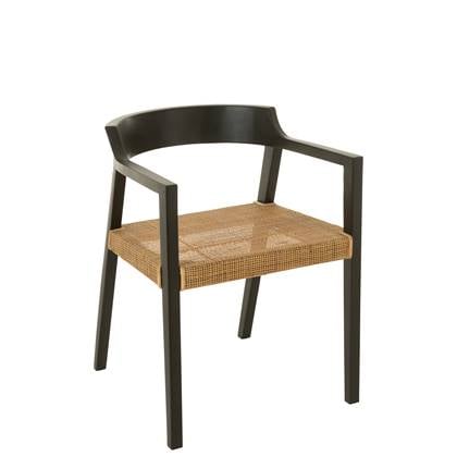 J-Line stoel Emma Teak- hout - zwart/bruin