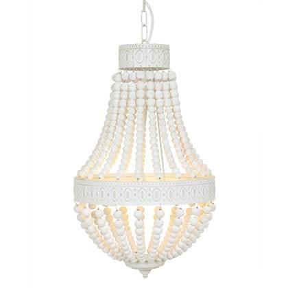 Mexlite - hanglamp - Ella - - hout metaal - Ø 40cm - E14 - 10191W Wit