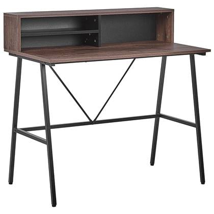 Beliani - HARISON - Bureau - Donkere houtkleur - Spaanplaat Bruin