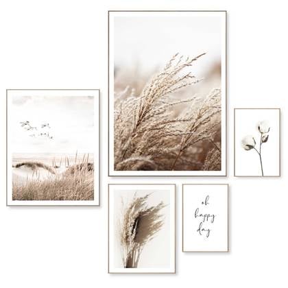 Schilderijen set Bloemen en Planten Happy Day 70x50 cm Hout - Reinders