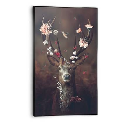 Reinders - Fauna Flora Deer - Baklijst Schilderij 118x70cm Zwart Bruin