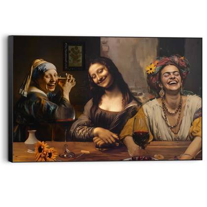 Schilderij - Girls Night Out - 60x90 cm Hout