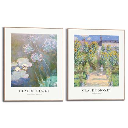 Reinders Schilderijen set Monet Garden Set - 50x40 cm - Hout