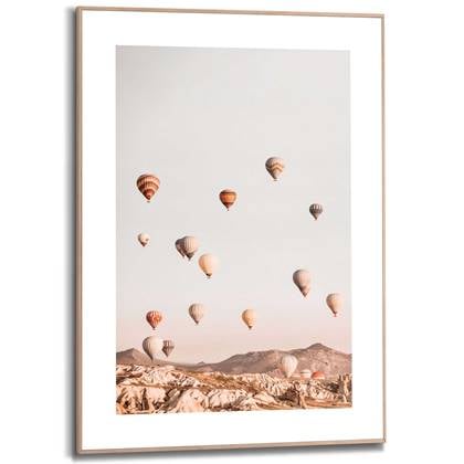 Schilderij Steden Luchtballon 70x50 cm Hout - Reinders