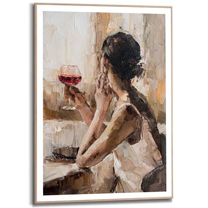 Schilderij Abstract Evening Wine 70x50 cm Hout - Reinders