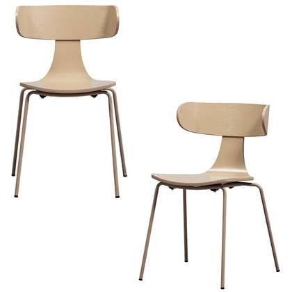 WOOOD Form Eetkamerstoelen - Hout|Metaal - Zand - Set van 2 Multicolor