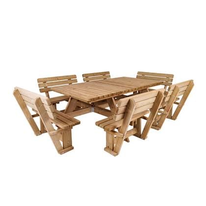 MaximaVida Tallinn 300 cm picknicktafel met 6 rugleuningen