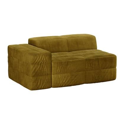 HKliving Brut Bank Element - Hoekstuk Links - Royal Velvet - Olive