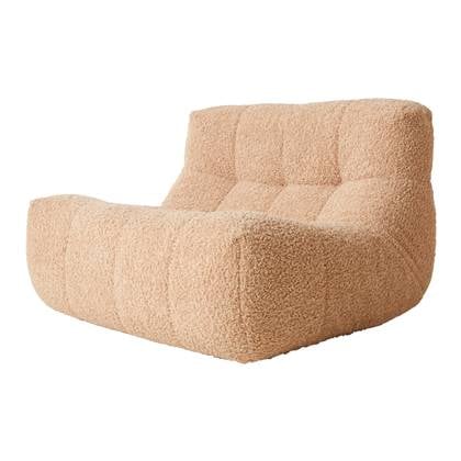 HKliving Lazy Lounge Fauteuil - Frizz Beige