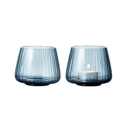 Bitz Waxinelichthouder Kusintha Blauw - 2 Stuks