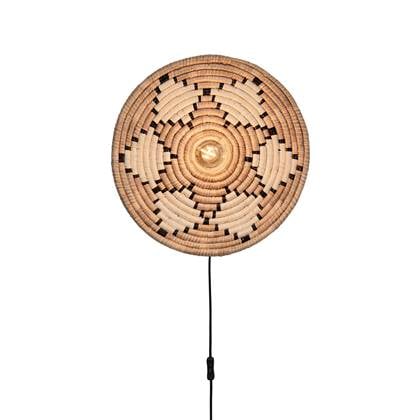 GOOD&MOJO Wandlamp Andros - Naturel|Wit - Ø45cm Bruin