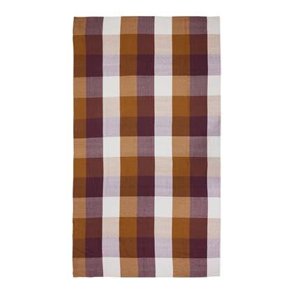 HKliving Vida Check Tafelkleed 140 x 220 cm - Amber / Burgundy