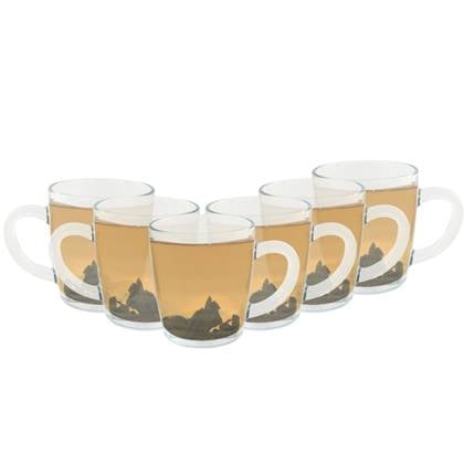 OTIX Theeglazen met Oor 6 stuks Theetassen 340ml Glas Cappuccino La...