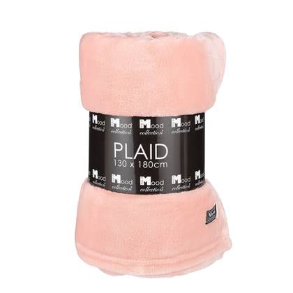 In The Mood Collection Famke Fleece Plaid - 180 x 130 cm - Perzik Oranje, Roze