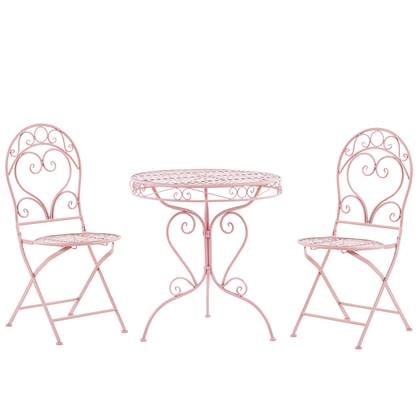 Beliani - ALBINIA - Bistroset voor 2 - Roze - Metaal