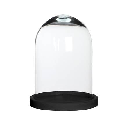 Mica Decorations Hella Glazen Stolp H23 x Ø17 cm Zwart