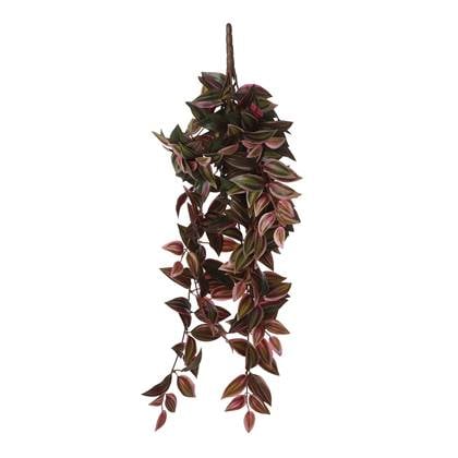 Mica Decorations Tradescantia Kunst Hangplant - H54 cm - Bordeaux Rood