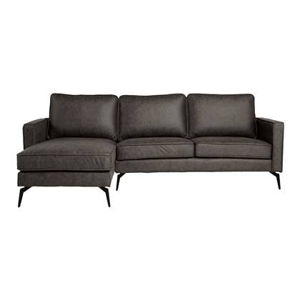 MOOS Milan Chaise Longue 3-zitsbank - Links / Rechts - Microleder - Antraciet