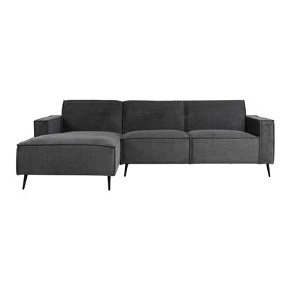 MOOS Bo Chaise Longue Links - Linnen - Antraciet